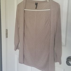 Tan 3/4 sleeve open cardigan